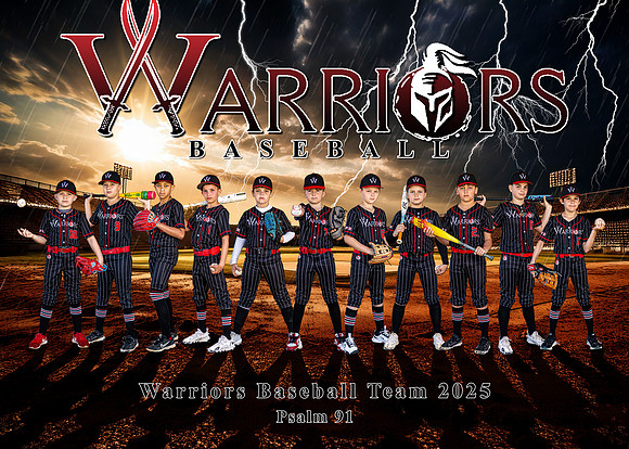 Warriors Baseball Team 2025 (5x7)