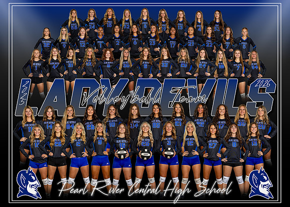 PRCHS Lady Devils Volleyball Team 2025-2026 (5x7)