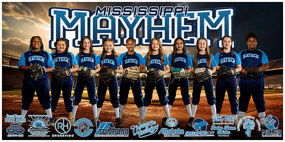 MS Mayhem 10U Softball Team Banner 2024-2025