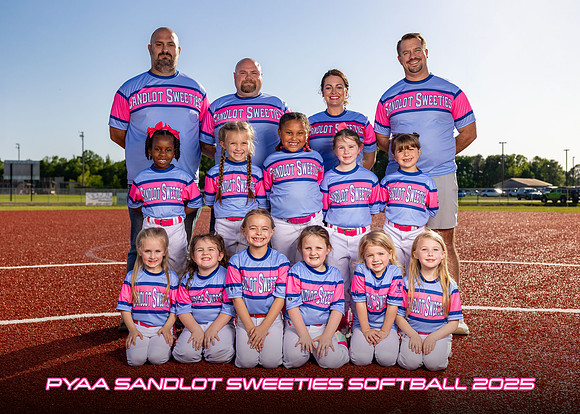 PYAA Sandlot Sweeties Softball Team 2025