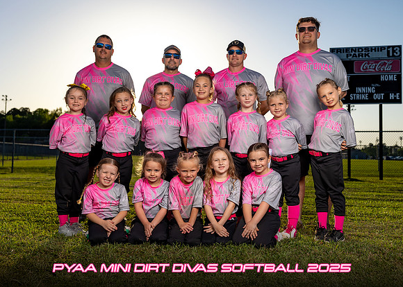 PYAA Mini Dirt Divas Softball Team 2025