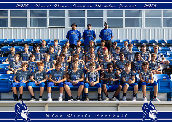 PRCMS Football Team 7th Grade 2024-2025 (5x7)