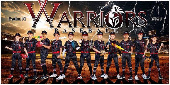 Warriors Baseball Team Banner 2025