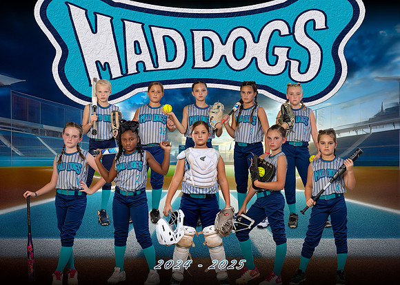 Mad Dogs Softball Team 2024-2025 (5x7)